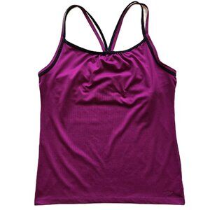 CHAMPION Racerback Sport Tank Top w/ Inner Lined Bra Burgundy Purple Women's L